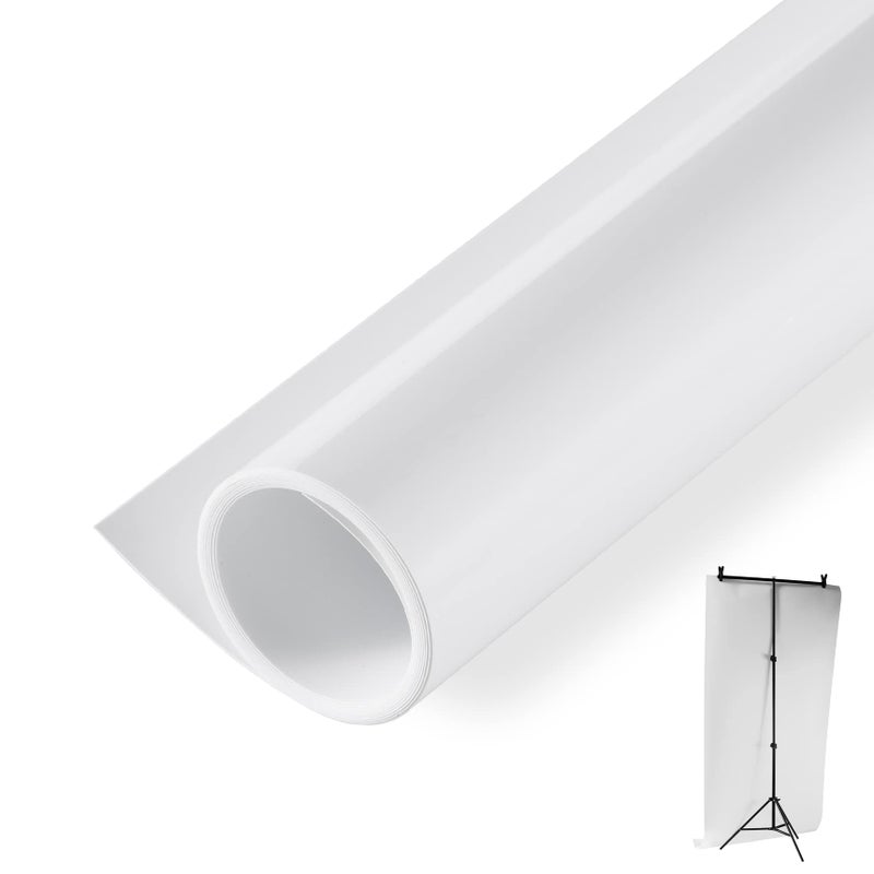 Meking 47.25X78.74 Inch PVC Backdrop Matte&Smooth PVC Background White Background Backdrop Paper for Product Video Photography Photo Studio - Image 1
